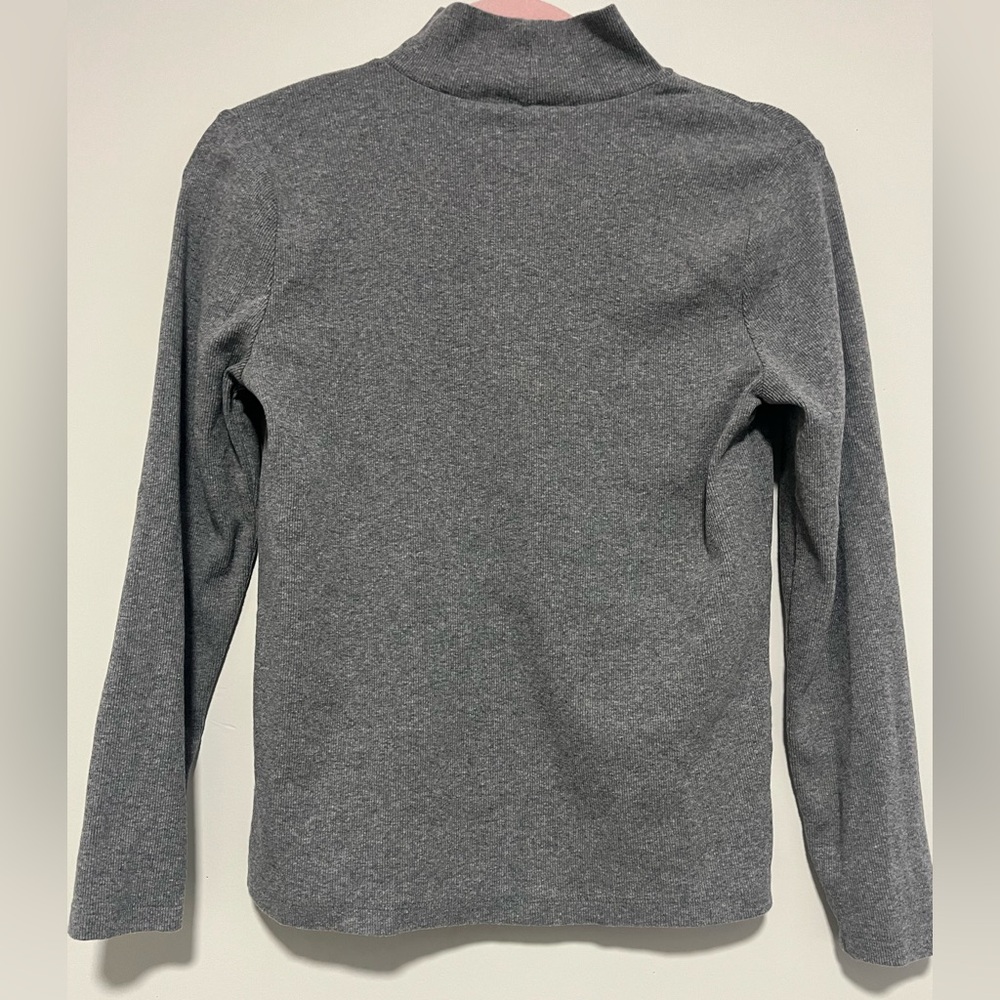 LOFT Ribbed Gray Knit Top - Picture 2 of 3